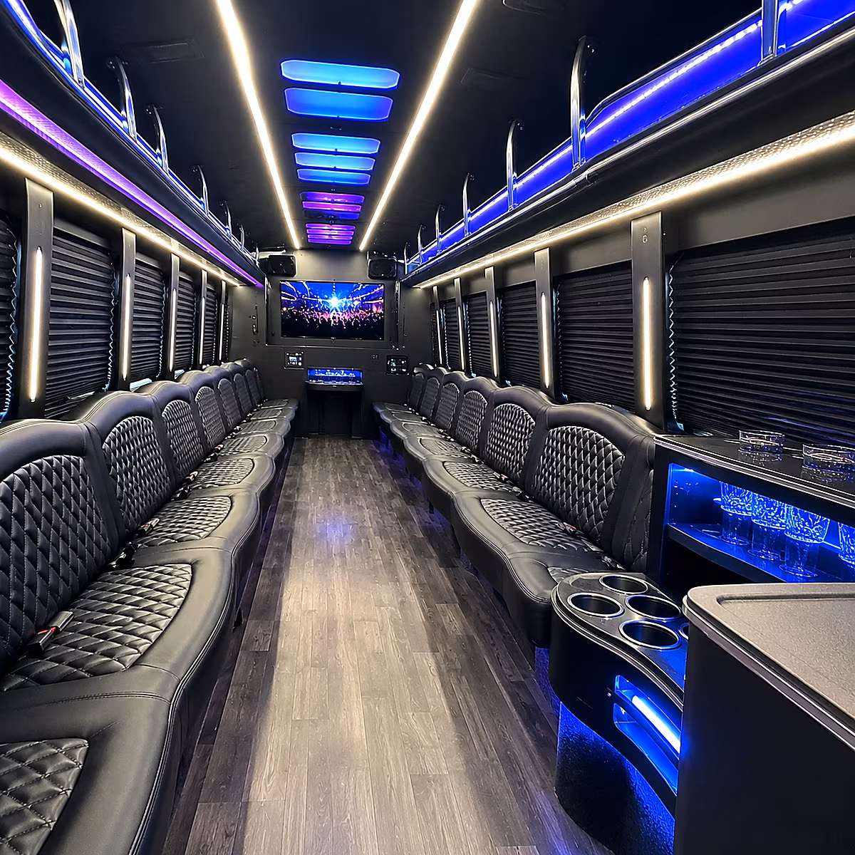 Baltimore Bachelor & Bachelorette Transportation party bus interior