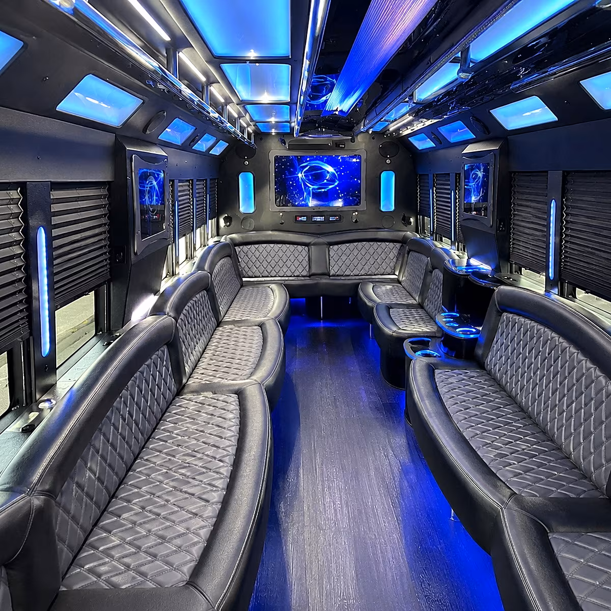 Baltimore Concert & Music Festival Transportation party bus interior