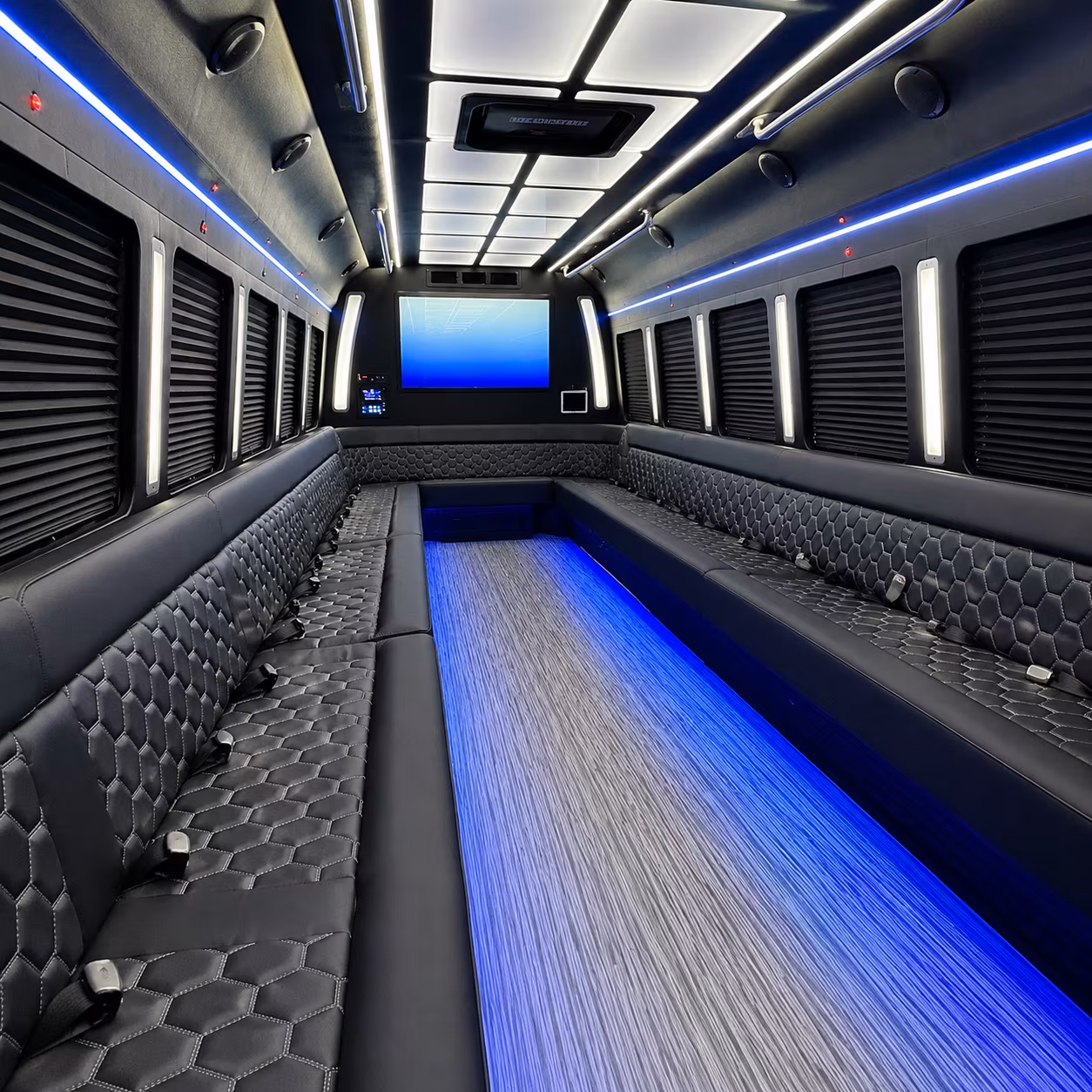 Baltimore Private Event Transportation party bus interior