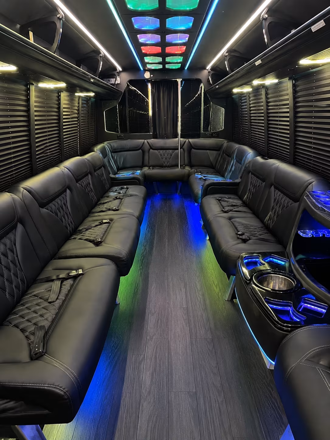 Baltimore Sporting Event Transportation party bus interior