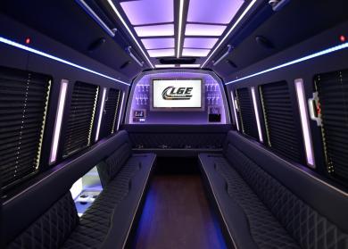Bowie 18 Passenger Limo Bus Interior