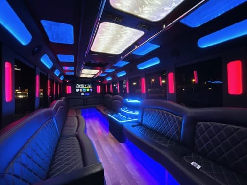 Frederick 35 Passenger Party Bus Interior
