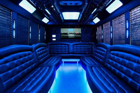 College Park 36 Passenger Party Bus Interior