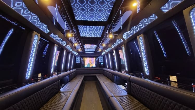 Gaithersburg 40 Passenger Limo Bus Interior